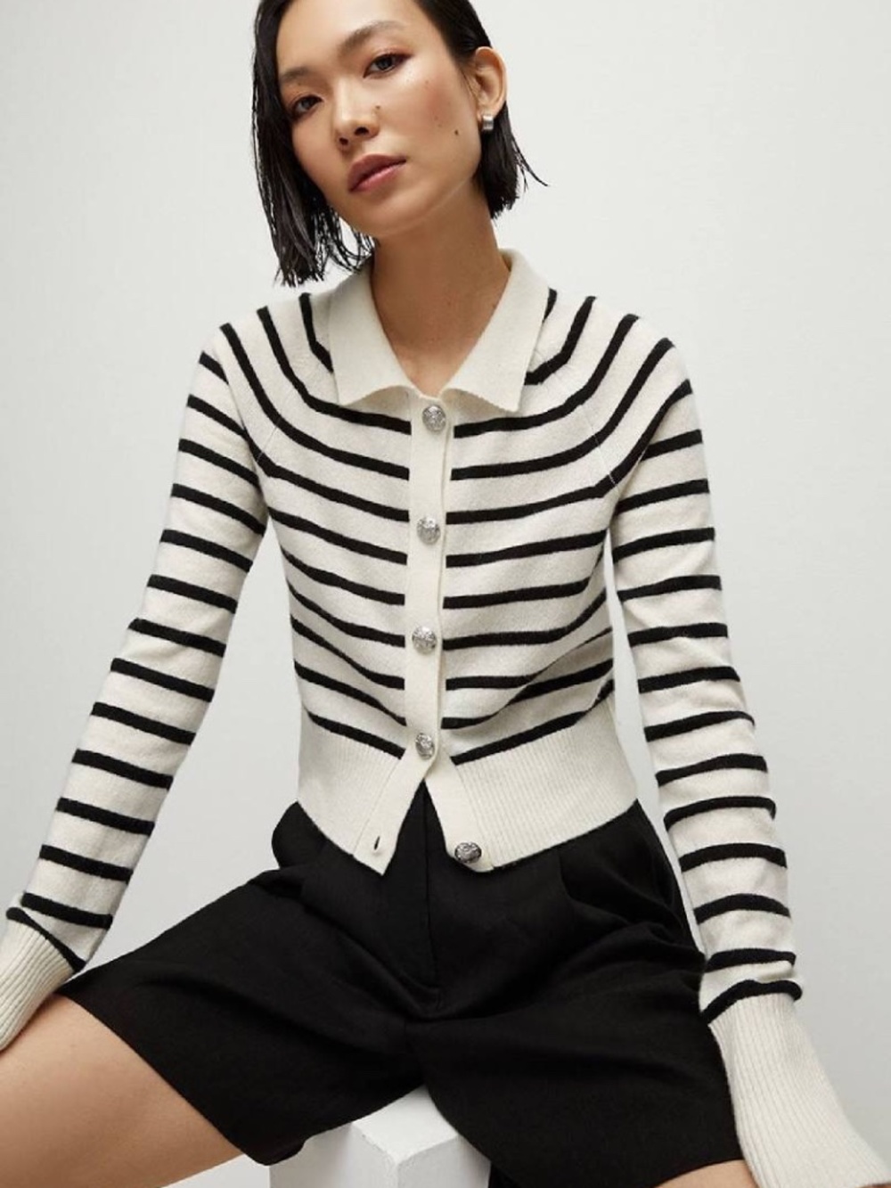 VERONICA BEARD Cheshire Striped Cashmere Cardigan Like New